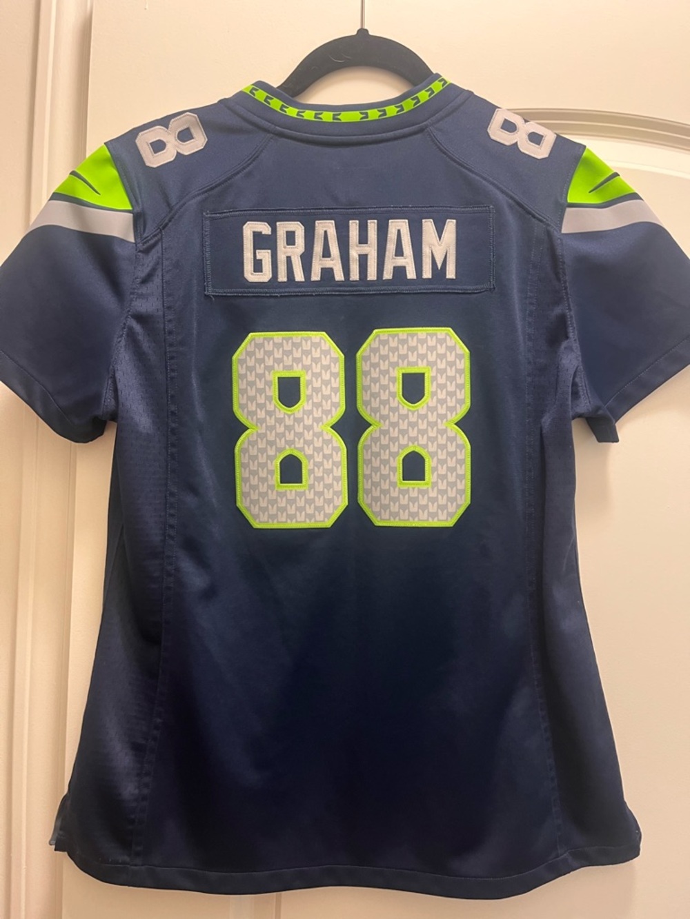 NFL Women's Navy and Neon Green 'Graham 88' Jersey